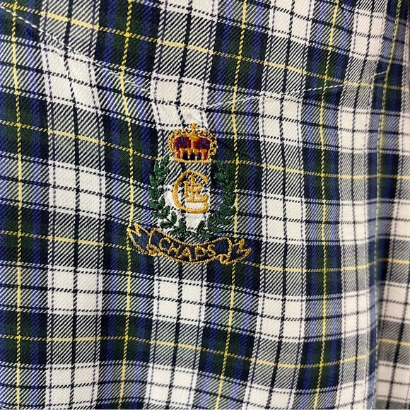 Chaps Ralph Lauren Men's Large Blue Plaid Button Down Shirt (615) - Picture 3 of 8